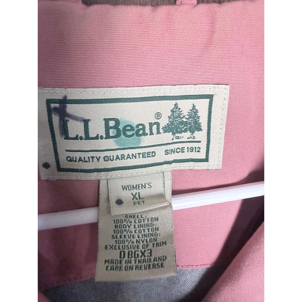 L.L. Bean Women's Chore Barn Coat Jacket Pink Rose XL Petite Brown Corduroy - Picture 2 of 12